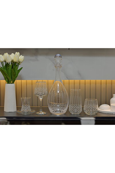 CAM LÜX 31 PARÇA 6 KİŞİLİK ÇEYİZLİK SOFRA SETİ EL DEKOR KESME