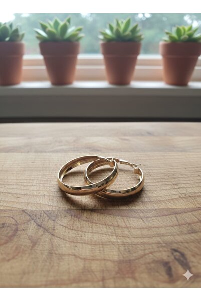 Liacharm 316L Paslanmaz Çelik Gold Halka Küpe-Kararmaz Lüks Seri