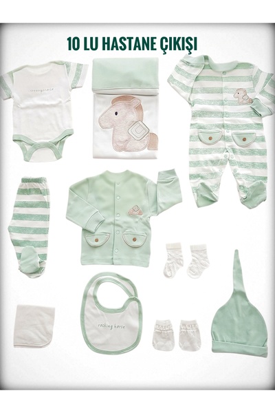 Aziz Bebe Midilli Yenidoğan Bebek 10'Lu Hastane Çıkışı Seti