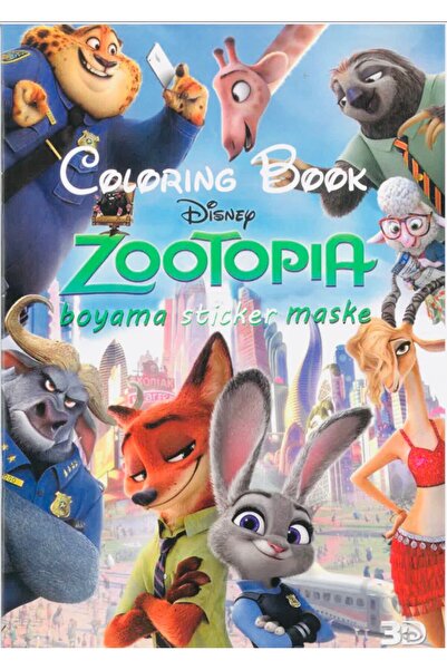 Deniz Oyuncak Zootopia Boyama Kitabı Stıcker Hediyeli Arka Kapak Kesilerek Ma...