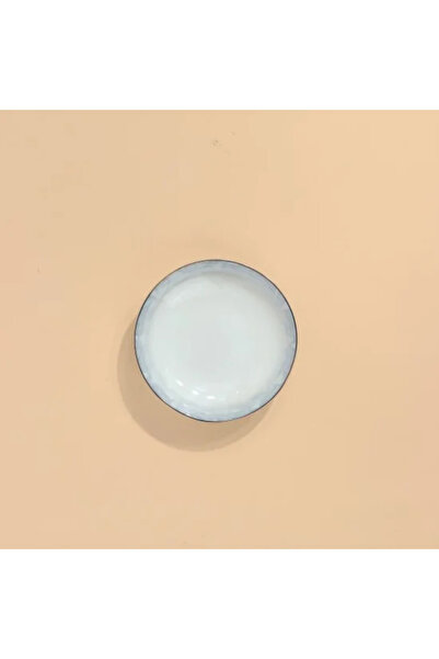 Generic Elegant Silver Rimmed Porcelain Round Plate - 4"