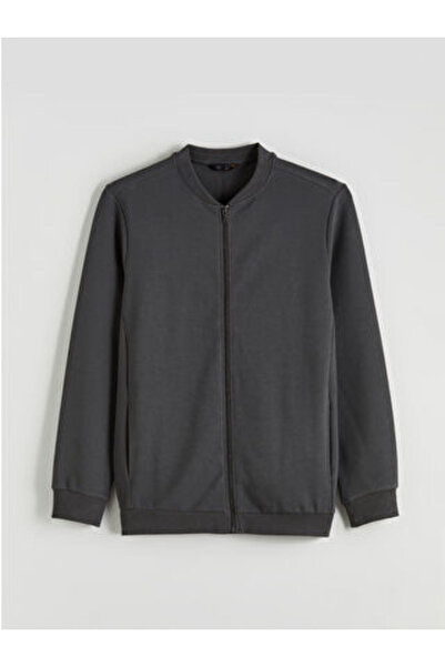 LC Waikiki Arti-Store College Collar, Long-Sleeved Men's Sweatshirt, Front Zi...