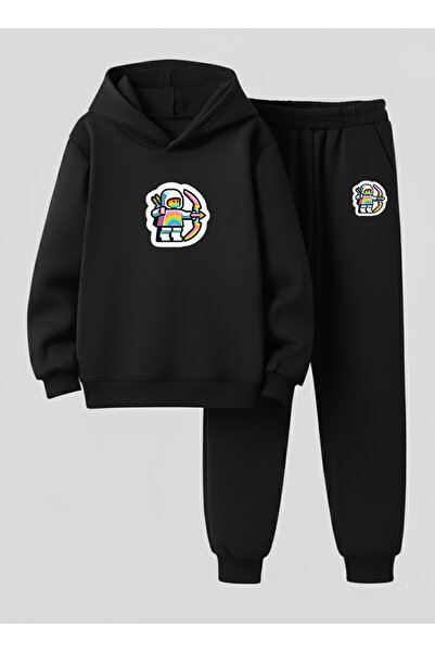 LORVEX Çocuk Swea tricou - Set de trening pentru bărbați (cu glugă) cu imprim...