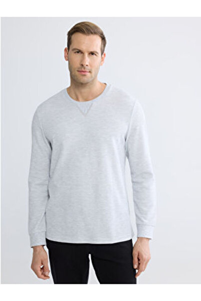 LC Waikiki Artı-Store Men's Crew Neck Sweatshirt, Made of Textured Fabric.