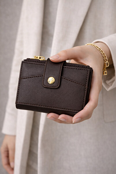 Z&ÇBUTİKK Kadın Bölmeli Çıtçıtlı Mini Cüzdan