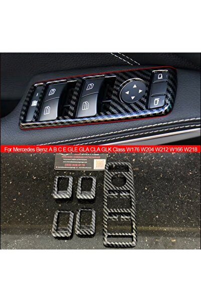 kaytaz MERCEDES CAM TUŞ ÇERÇEVE KARBON KAPLAMA SET W204 W212 W207 W117 W176 X156