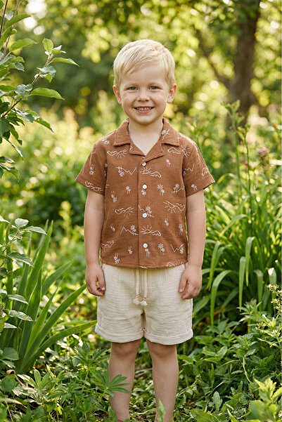 Gebelog Boy's Summer Muslin Top and Bottom Set