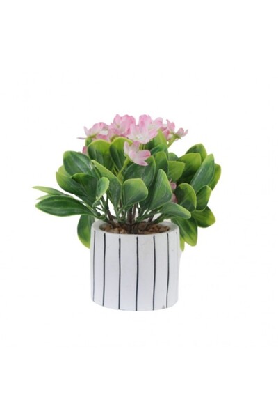 Generic Artificial flower vase with marble base - in several colors, 16 cm