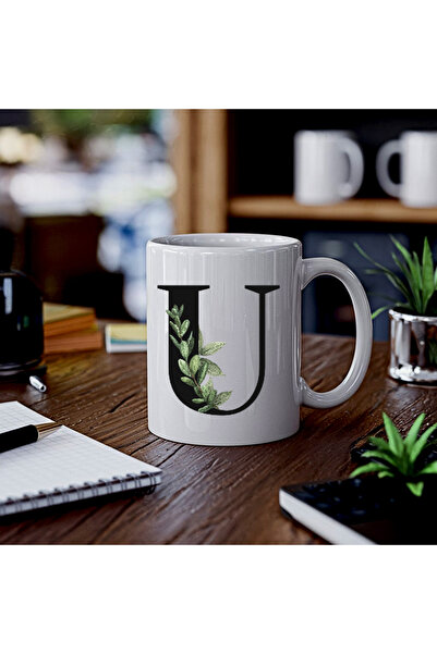 rengine Botanical U Lettered Printed Mug