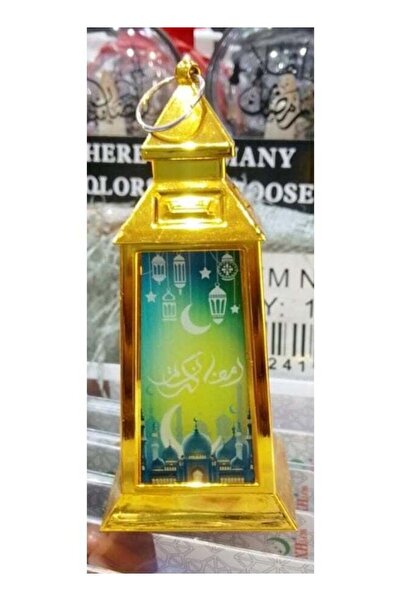 AZOZ MERCHLY فانوس رمضان مزخرف بإضاءة LED من الفولاذ المقاوم للصدأ