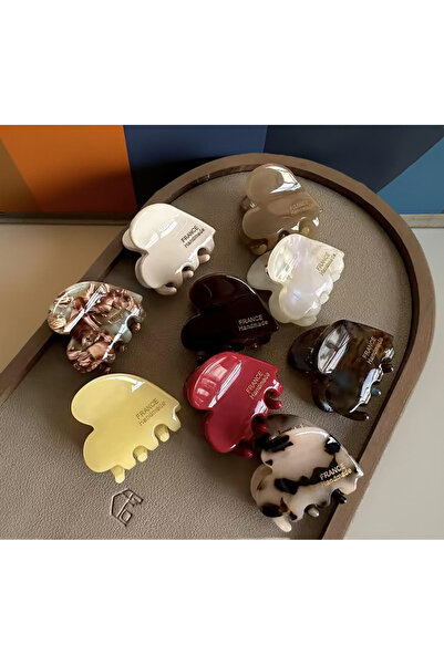 Xui Trend Marka Model (ysho) Akrilik Mini Kalpli Beyaz Mandal Toka/ 2’li Toka...