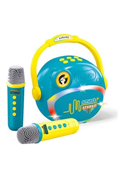 victiny Set karaoke Bluetooth VICTINY® cu 2 microfoane, verde/galben