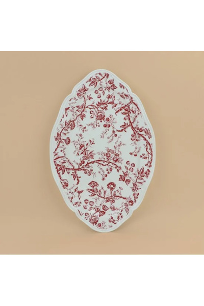 Generic Floral Porcelain Serving Platter - Oval - 14"