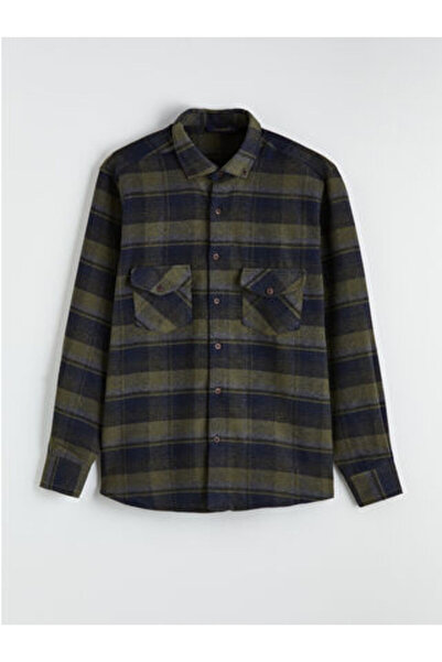 LC Waikiki Artı-Store Men's Shirt with Long Sleeves and Double Flap Chest Poc...