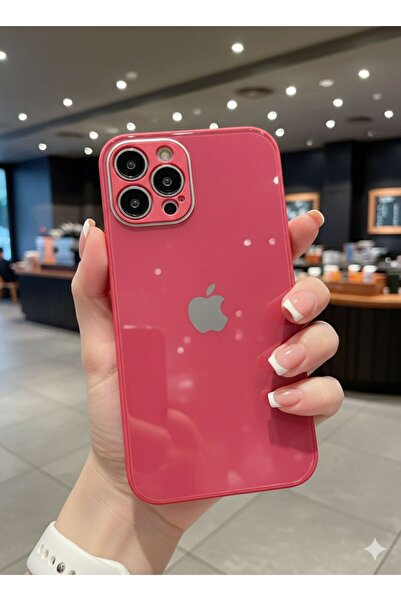 TECNOTREND İPhone 12 PRO Uyumlu LOGOLU Glass Arkası Cam Şık Tasarım Sert KAME...