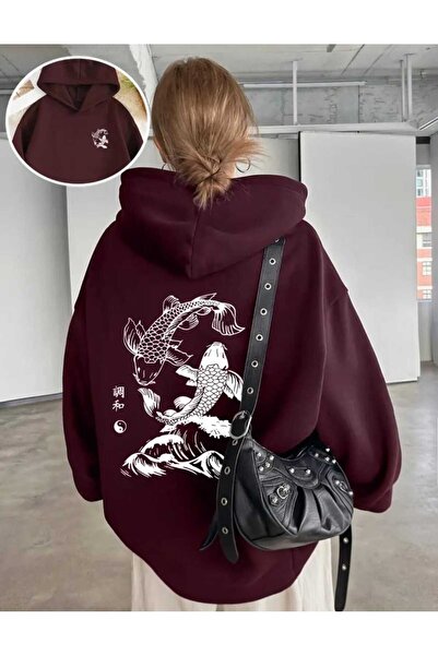 DİVİN Bordo Hooded Sweatshirt – Warm, Comfortable, and Trendy Design