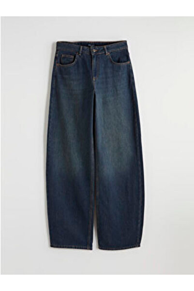 LC Waikiki Artı-Store Balloon Fit Women's Jean Pants, Made of Cotton Denim Fa...