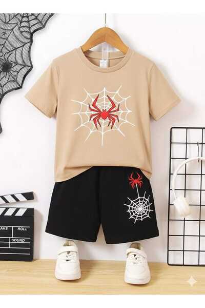 Nice Clothes Children's Tracksuit Set Hooded Unisex Spider Web Print