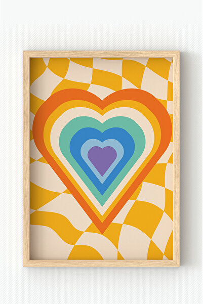 MIOVI WORKS Heart Pop | Çerçeveli Modern Maksimalist Duvar Dekorasyonu Poster...