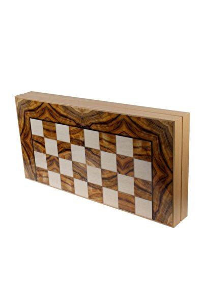 Poro Online Wooden Backgammon Game 50x50 cm, Olive