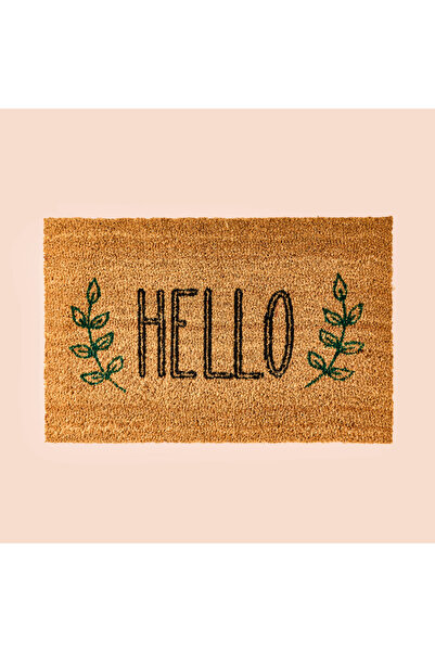 ASPARTAM Home Koko Hello Patterned Door Mat - Beige / Black - 40X60 cm