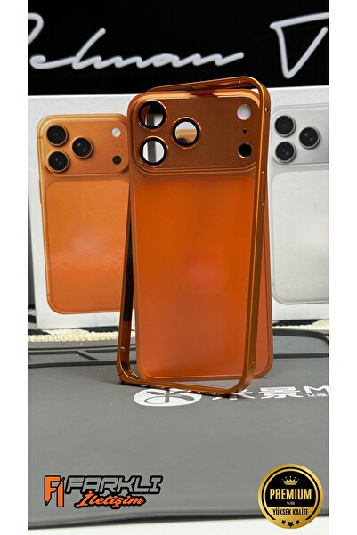 FARKLI İLETİŞİM غطاء خلفي وجانبي من الألومنيوم بتصميم 17 برو لهاتف آيفون 16 ب...