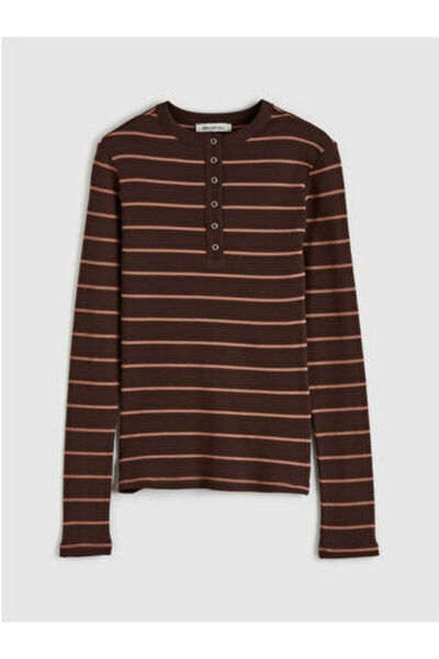 LC Waikiki artplus-store Γυναικείο κορμάκι με λαιμόκοψη και μακριά μανίκια, μ...