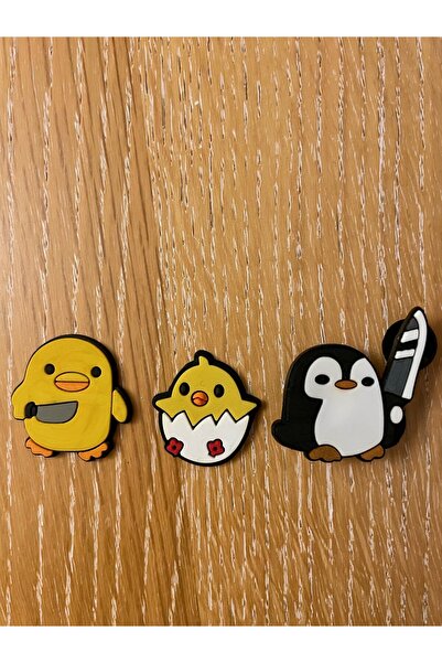 atölye karnaval Bıçaklı Civciv Bıçaklı Penguen Terlik Süsü Charm 3ad