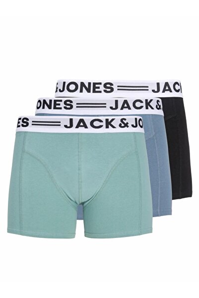 Jack & Jones Men's Blue1 Sense Trunks 3-Pack Noos Boxer 12081832-Mineralbl