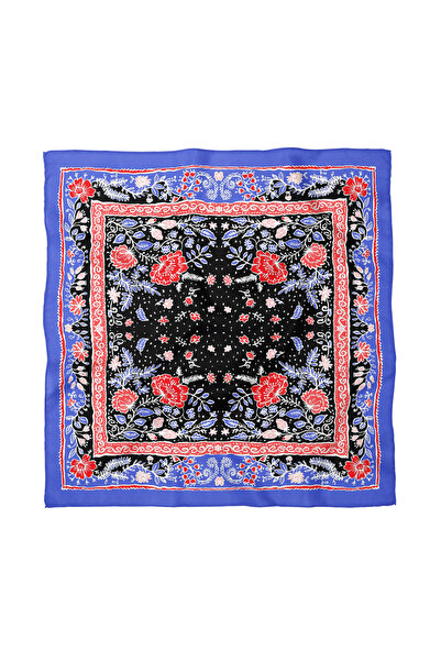 Sultan İpek Ethnic Floral Patterned Scarf / Bandana 70X70Cm