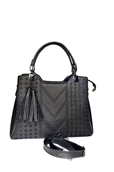 ZİVORA Large Size Women's Shoulder and Hand Bag with Patterned Stitching Detail