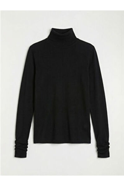 LC Waikiki M1 Sezon Black Mock Neck Women's Bodysuit