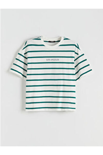 LC Waikiki artplus-store Γυναικείο μπλουζάκι με λαιμόκοψη ποδηλάτου και κοντά...