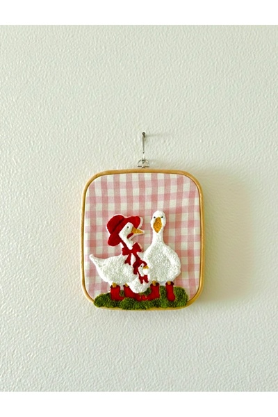 Goong Bebek/Çocuk Odası Dekoratif Punch Kasnak Tablo