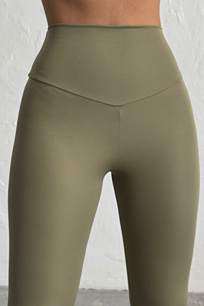 OPENDO Κολάν με λεπτομέρεια σε σχήμα V και εφέ σύσφιξης στην ψηλή μέση