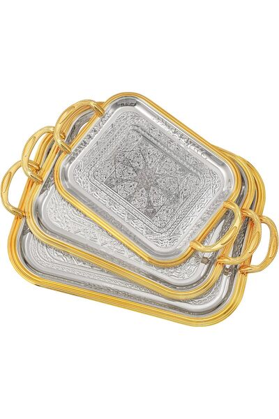 Generic Serving Tray Premium Stainless Steel Three-Piece