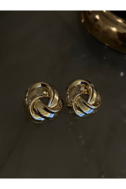 Dore Kalın Burgu Model Altın Kaplama Küpe