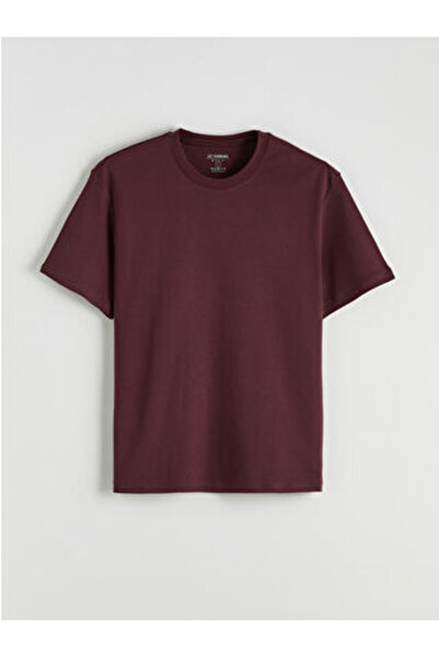 LC Waikiki Burgundy Crew Neck Men's T-Shirt