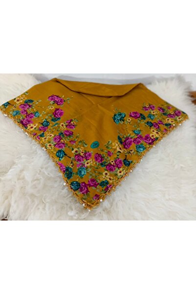 hoaryage Handmade Patterned Hand Embroidered Cheesecloth with Ring Beads on t...