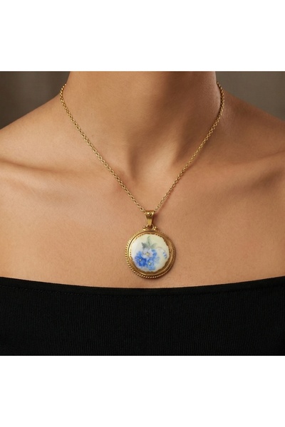 makeitbylove Sultan El Yapımı Vintage Seramik Düğme Kolye, Zamanın Ötesinde Z...