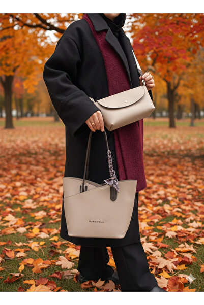 Just Polo JP Original Just Polo Puppy Scarf Detailed Double Shoulder and Cros...