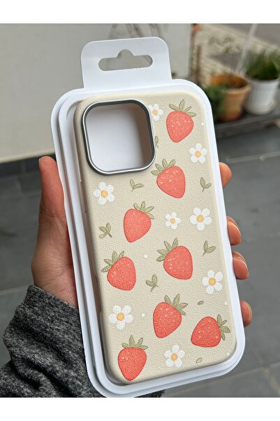 EDELFU iPhone 15 Plus - 14 Plus Compatible - Cream Serrated Silicone Cover Sh...