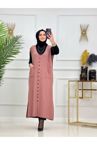 Summer Store Ceren Corded Fabric Knitwear Hijab Vest