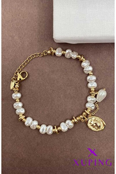 Bubbleatelier سوار ذهبي مزين باللؤلؤ من Xuping