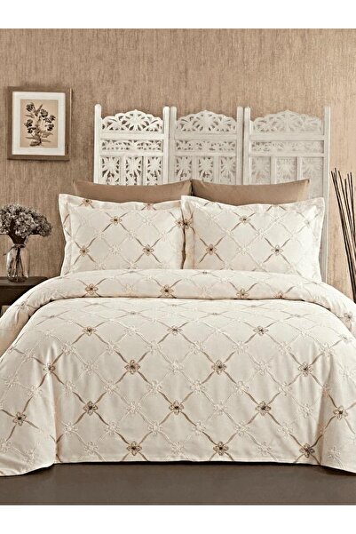 miar home perde tekstil Double Embroidered Bedspread Set – 2 Pillowcases Incl...