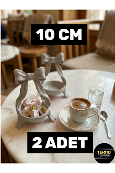 tekmation 2'li Siyah Fiyonk Tasarımlı Kahve Yanı Lokumluk ve Sunumluk Seti