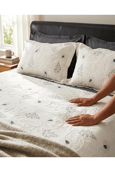 miar home perde tekstil Double Embroidered Bedspread Set – 2 Pillowcases Incl...