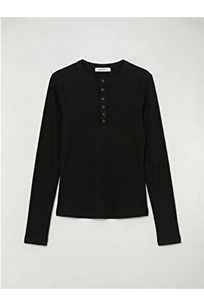 LC Waikiki M1 Sezon Black Crew Neck Corded Fabric Women's Bodysuit