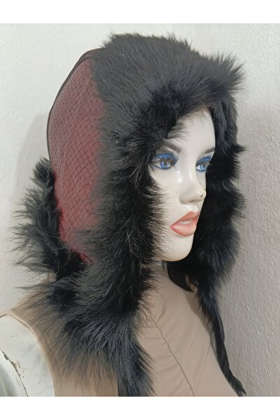 hoaryage 100% Sheepskin Eared Usanka Genuine Lambskin Pilot Hat