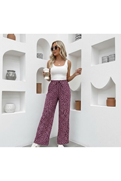 THEBEK Women's Wide-Legged Wrinkled Trousers – Light Fabric, Comfortable Fit,...